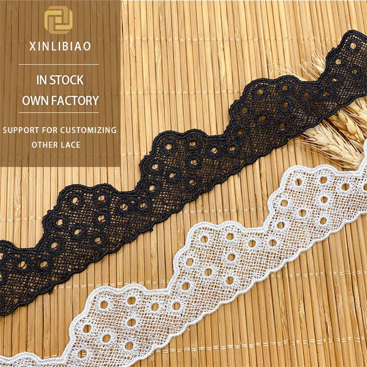 Embroidered Hollow Circular Lace Fashion New Design Wavy Edge Polyester Lace Manufacturer