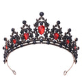 Bride Retro Black Crystal Crown Queen Tiara Brides Wedding Jewelry Hair Accessories