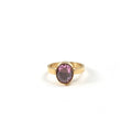 Joolim Jewelry 18K Gold Plated  Stainless Steel Big Purple Diamond Rings for Women Statement Black Rings
