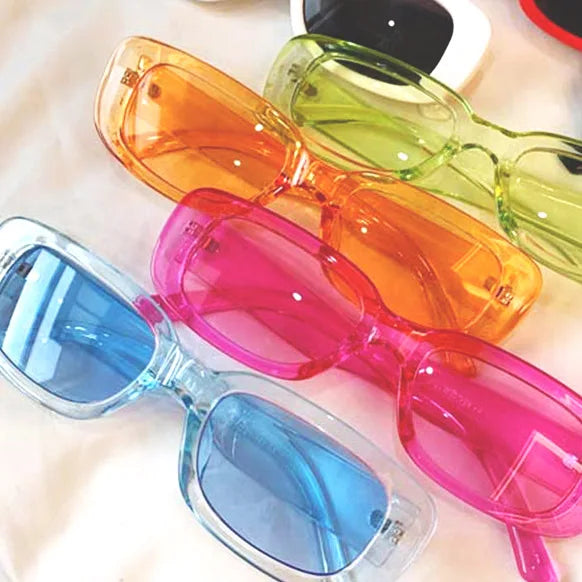 Tortoiseshell Fashionable Sun Glasses Custom Sunglasses 2023 Rectangular Glasses Vintage Candy Color Sun Glasses Small Square
