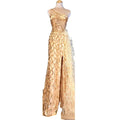 2023 New Women's Solid Color Sequins Long Sleeveless Fashion Slim Fit Temperament Medium Long Evening Dress
