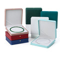 Jewelry PU Leather Storage Box with Bracelet Necklace Thin Packaging Modern Custom Jewelry Box