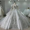 Jancember XS038 Princess Puff Sleeve Empire Ball Gown Bridal Wedding Dresses