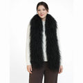 160cm Women's Winter Warm Fashion Mongolian Lamb Fur Breathable Fluffy Leopard Pattern Long Stole Tibetan Scarf