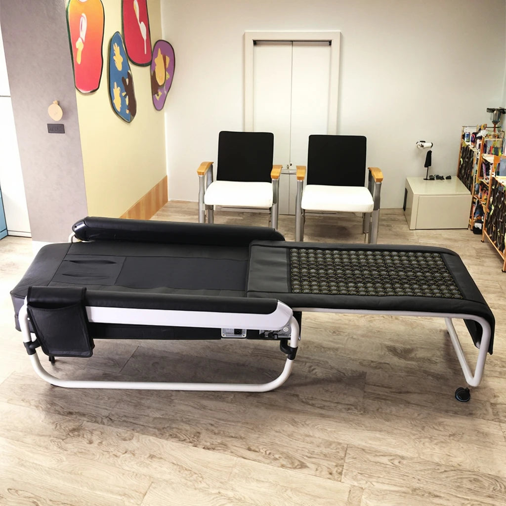 POP RELAX Lumbar Traction Far Infrared Heating Roller Stone Health Care Therapy Table Korea V3 Master Thermal Jade Massage Bed