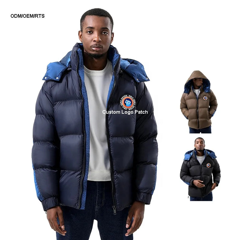 Wholesale Fashion Puffer Jacket 20D Nylon Thicken Puffer Coat Insulated Waterproof Heavyweight Warm Winter Jacket for Men