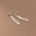 S925 Sterling Silver Long Tassel Earrings Box Chain Statement Earrings Fashion Jewelry Stud Earrings Women
