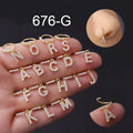 Fashion 8MM Nose Piercing Jewelry Zircon A to Z Letters Alphabet Nose Ring Hoop Dangling Helix Cartilage Tragus Nose Rings