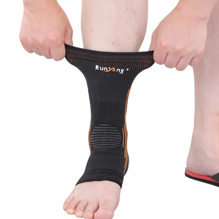 Runyang Elastic Ankle Support Compression Sleeve Breathable Knitted Ankle Brace for Sports Running Gym Pain Relief Recovery