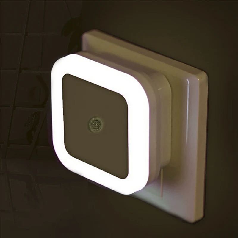 Indoor Square Aureole LED Night Light Smart Light Sensor ABS Bedside Wall Mounted LED Wall Light