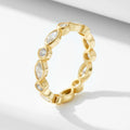 New Design Classic Elegant 925 Sterling Silver Geometric Round Marquise Zircon Stackable Band Ring