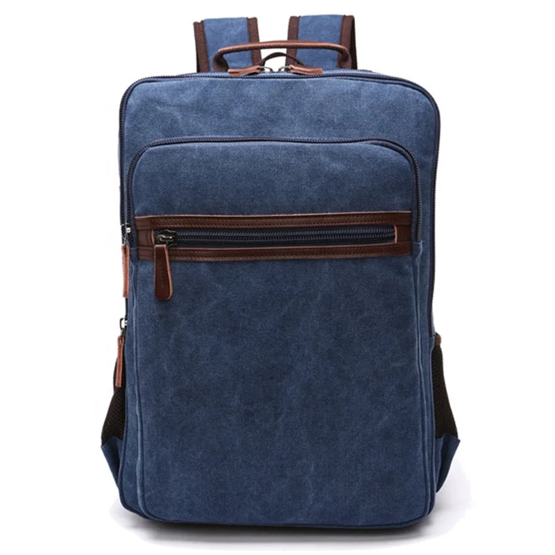 CHANGRONG Custom Unisex Travel Vintage 36-55L Canvas Rucksack Polyester Lining Arcuate Shoulder Strap Interior Zipper Pocket