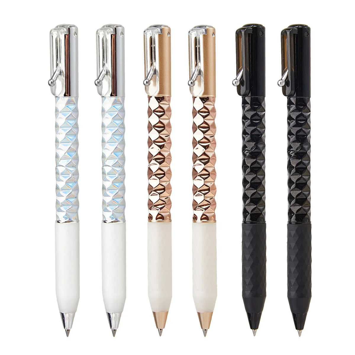 New Diamond Shaped Geometric Deformation Decompression Ballpoint Pen 0.5mm Plastic Creative Stationery for Student Black Ink MegaBDM