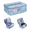 Blue Flamingos Candy Pattern Fashion Zipper Travel Makeup Bag Large Cosmetic Case Organizer for Women and Girls