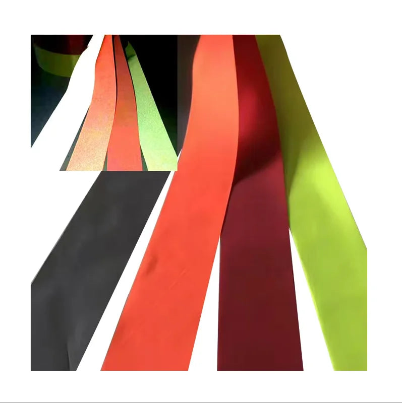 Hi Vis Waterproof Fluorescent Orange 100% Polyester Nylon Safety Sew on Reflective Cloth Tape Retro Fabric Stripes for Clothing