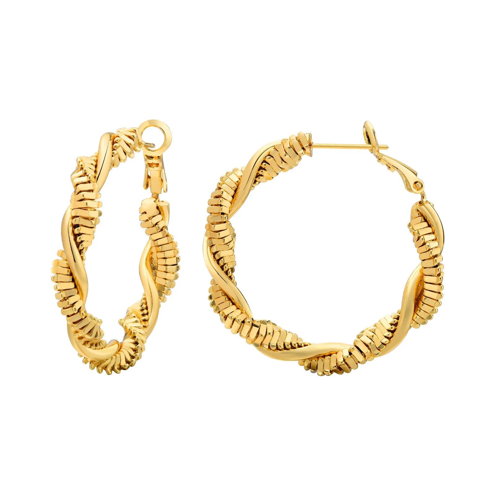 Fashion Jewelry Twisted Spiky Magarita Interwined Hoop Earrings 18k Gold Plated Brass Base Women's Gift Customizable