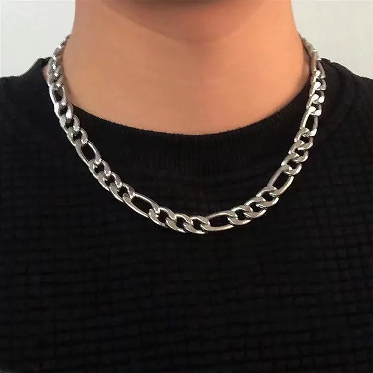 Hot Sell Fashion Stainless Steel Nk Necklace Wholesale Simple No Fade Man Stainless Steel Figaro Necklace