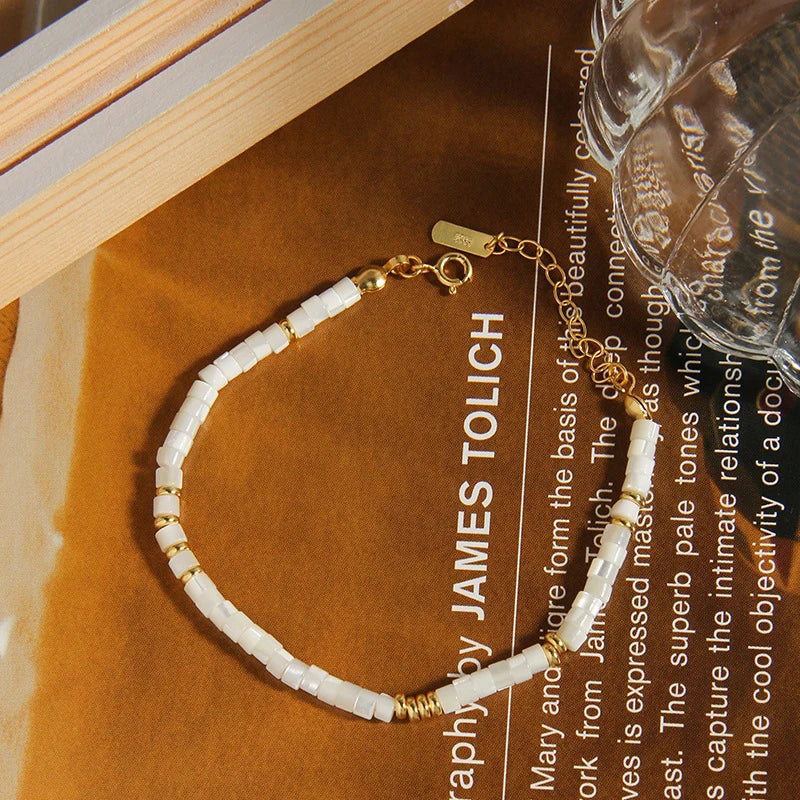 VIANRLA 925 Sterling Silver Opal Gemstone Bracelet Chain Women