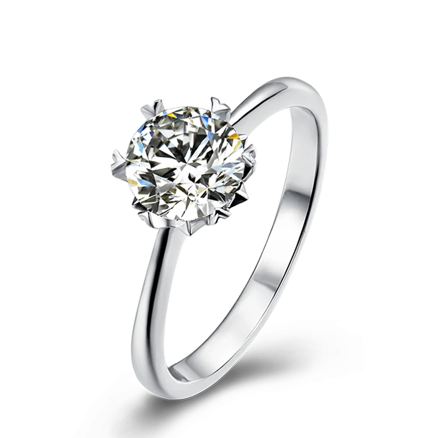 Customized Diamond Wedding Rings Jewelry Women Engagement Real Silver Moissanite 1 Ct Lab Grown Eternity Diamond Engagement Ring