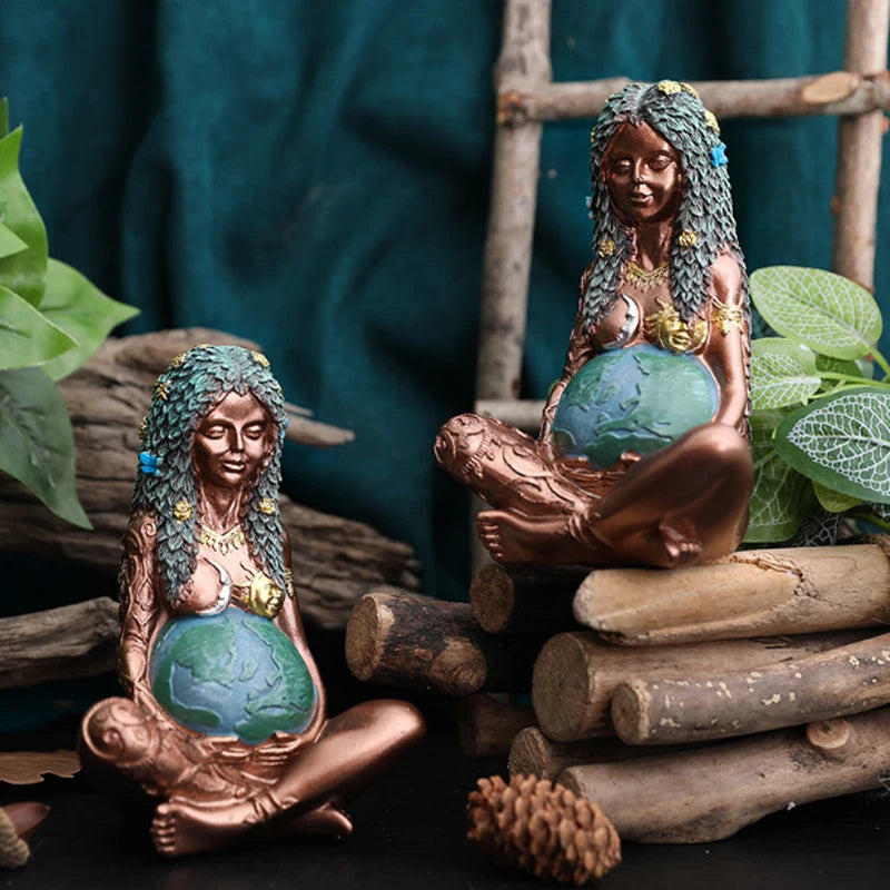 Wholesale Eco-Friendly Handmade Mother Earth Resin Statues Customizable Spiritual Home Decor Bulk Orders for Retailers