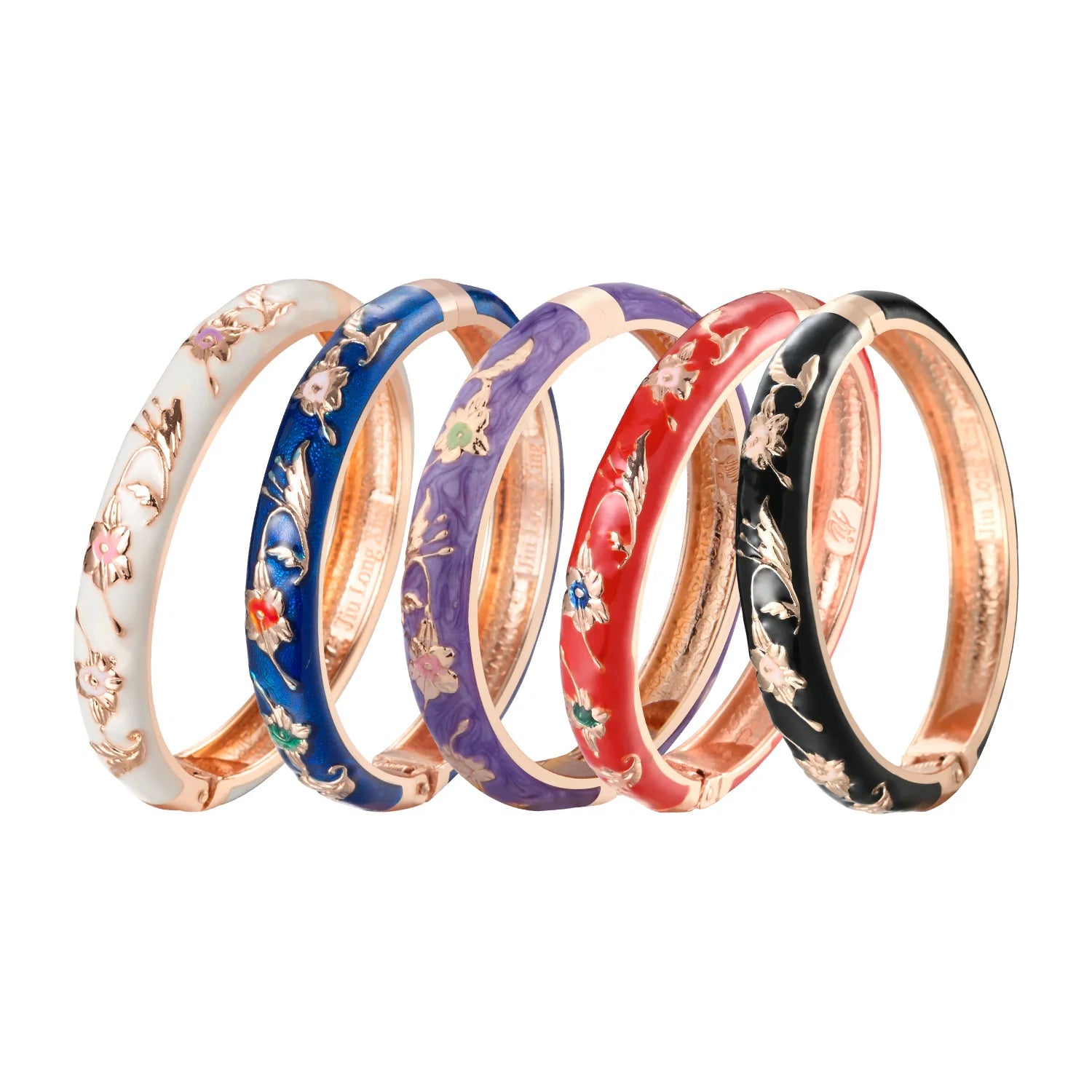 Daili Wholesale 60mm Flower Zinc Alloy Classic Enamel Cloisonne Gold Plated Women's Bangle Colorful Fashion Gift Accessories