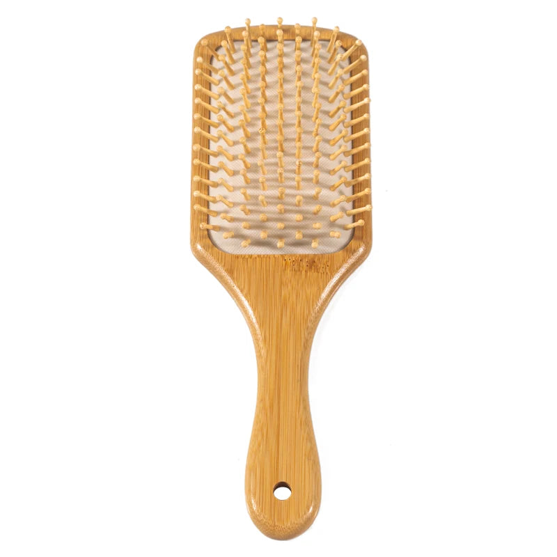 Wholesale Oval Nan Zhu Bamboo Wooden Laser Hair Brush Eco-Friendly Air Cushion Comb with Massage Portable Fashion for Home Use