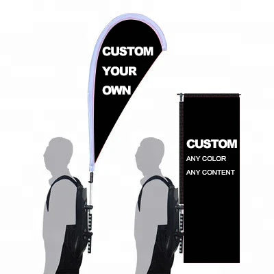 Cheap Outdoor Advertising Backpack Flag with Polyester 40x125cm Custom Colors & Logos-Masterpiece Brand
