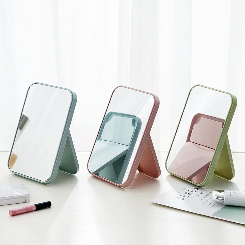 Gmagic Gift Popular Professional Plastic Folding Table Standing Portable Desk Makeup Mirror Small Flexible Silver Finish Paper