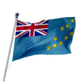 Hot Sale 100% Polyester Outdoor Decoration Custom Tuvalu Flag with Double Side Print Promotional Product with Custom Logo