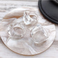Spring Summer New Acrylic Resin Ring Geometric Exaggerate Big Blocks Transparent Acrylic Ring for Women