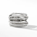CAOSHI Exquisite Jewelry Multi Layer Weave Lines StackingGems Inlaid Zircon Silver Plated Ring Women Girls