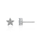 Factory Wholesale 925 Sterling Silver Five-Pointed Star Moissanite Earrings D Color GRA Certificate Elegant and Luxurious