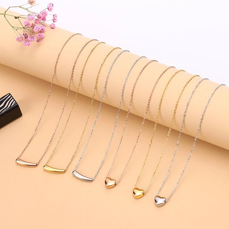 G500 Fashion Jewelry Stainless Steel Clavicle Chain Heart-Shaped Eggplant Pendant Necklace