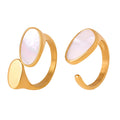 Hot Selling Personality Design Fashion Trend Stainless Steel 18K Gold Plated Geometric Rings for Women