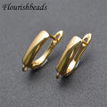 High Quality 18k Gold Plated Leverback Smooth Wide Earring Hook Clasps Jewelry Making Accessories