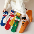 Women Christmas Fluffy Red Custom logo Cute Wholesale Home Sleep Gift Set Fuzzy Ladies Warm Socks Winter