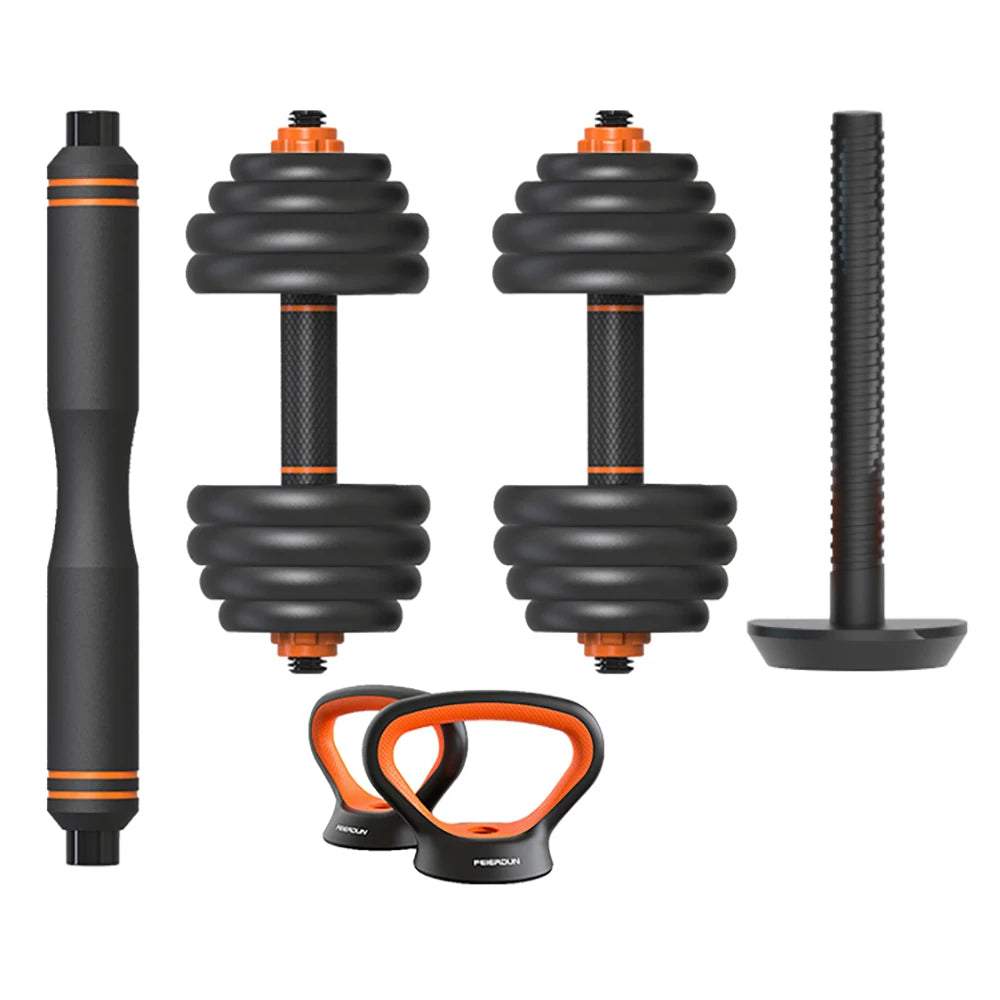 Snbo Without Pot Handle Barbell Kettlebell Dumbbell Six-in-One Set Adjustable Rubberized Environmental Dumbbell Best Seller