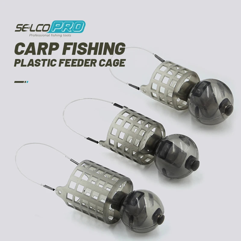 Selco Professional Carp Fishing Environment Friendly Fishing Bait Lead-Free Feeder Cage Plastic Carp Fishing Feeder