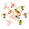10pcs 18x22mm Enamel Bee Charm for DIY Jewelry Making Cute Earring Pendant Bracelet Necklace Accessories Finding Craft Supplies