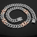 Luxury Bling Silver Rose Gold Pet Dog Cat High Quality Cuban Chain love Heart