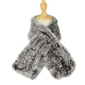 MWFur Luxury Rex Rabbit Fur Scarf for Women Rex Rabbit Fur Collar Scarf Neck Warmer for Lady Fashion Hand Knitted Short Style