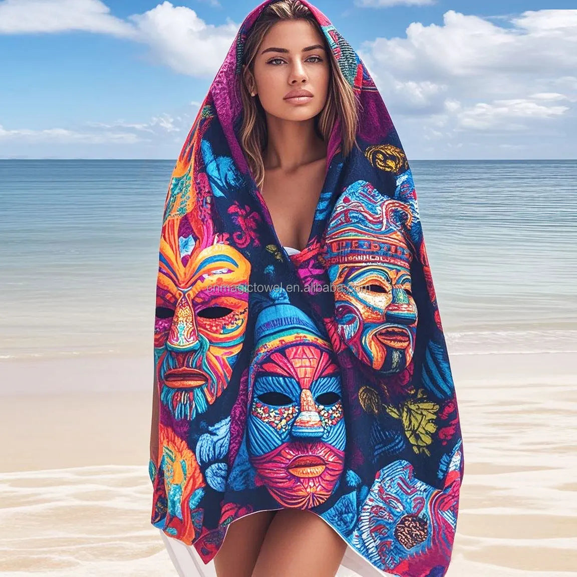 Travel Wholesale Summer Swimming Pool Small MOQ White Velour Luxury Custom logo Printed Velour 100%cotton Beach Towel