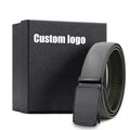 Customizable Leather Ratchet Belt Custom Designer Automatic Buckle Men'S Box Gift Genuine Leather Belts