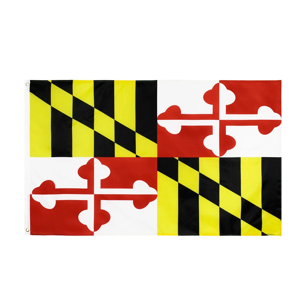 Wholesale 3*5fts Soft Polyester Maryland Flag with Level 4+ Color Fastness EN-71 AZO FREE Certified Ready to Ship