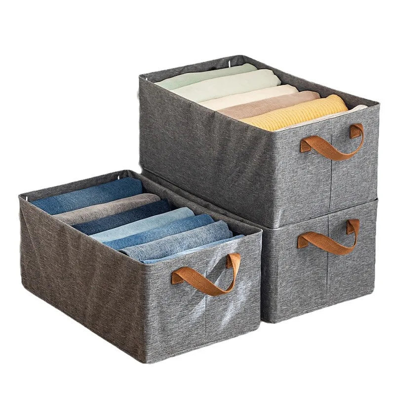 New Arrival Gray Collapsible Storage Box Plastic Quilt and Clothing Organizer with Steel Frame