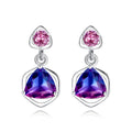 Elegant 925 Sterling Silver Rainbow Stone Women Fine Gemstone Diamond Stud Earrings