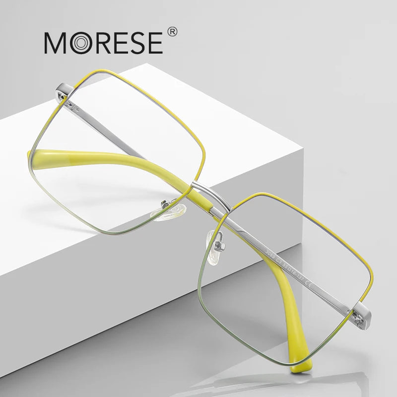 MORESE 3089 Fashion Eyeglasses Frames Large Square Shape Optimal Optical Anti-Blue Light