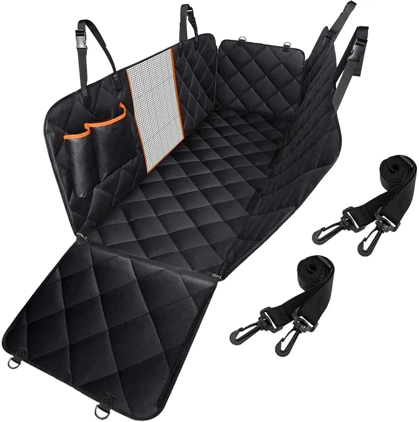 Waterproof Scratchproof Dog Car Seat Cover Polyester Material with 4 Side Flaps for Back Seat in Cars Trucks and SUVs