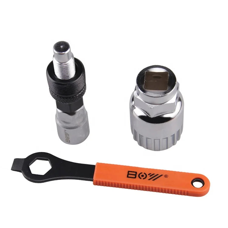 Bike Crank Extractor Arm Bottom Bracket Freewheel Remover with Spanner Wrench Bicycle Repair Tool Kit