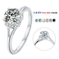 Abiding 1Ct Moissanite Diamond Four Prong Solid 925 Sterling Silver Rings Jewelry Women Engagement Wedding Moissanite Ring